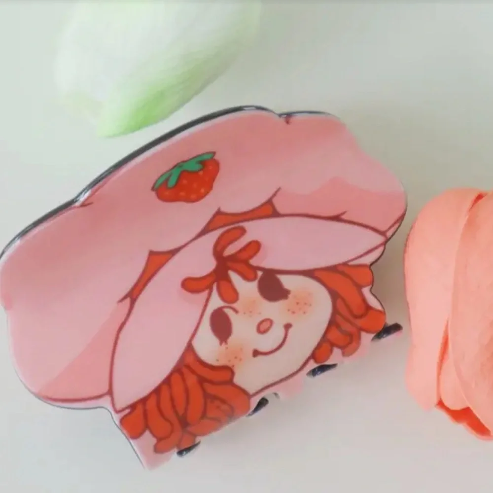 Hair Clip Strawberry Shortcake Pink French Style